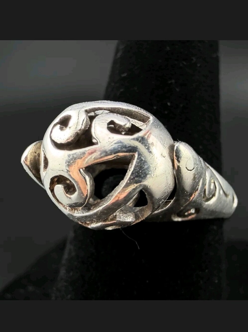 Sterling Silver Openwork SpinnerBall Fidget Ring - Size 5.5